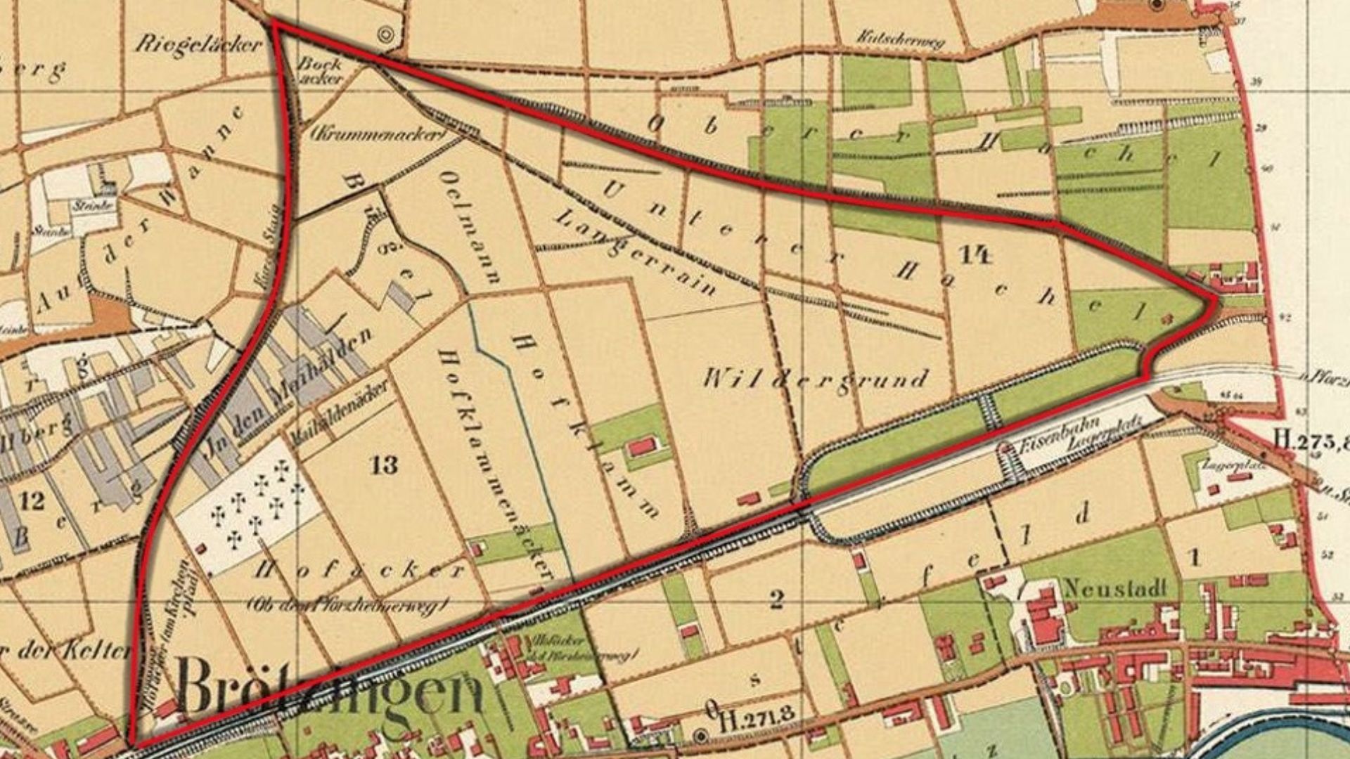 Stadtplan Maihälden 1903 - historische Karte mit Flurnamen und Landparzellen